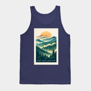 Great Smoky Mountains national park travel poster Tank Top